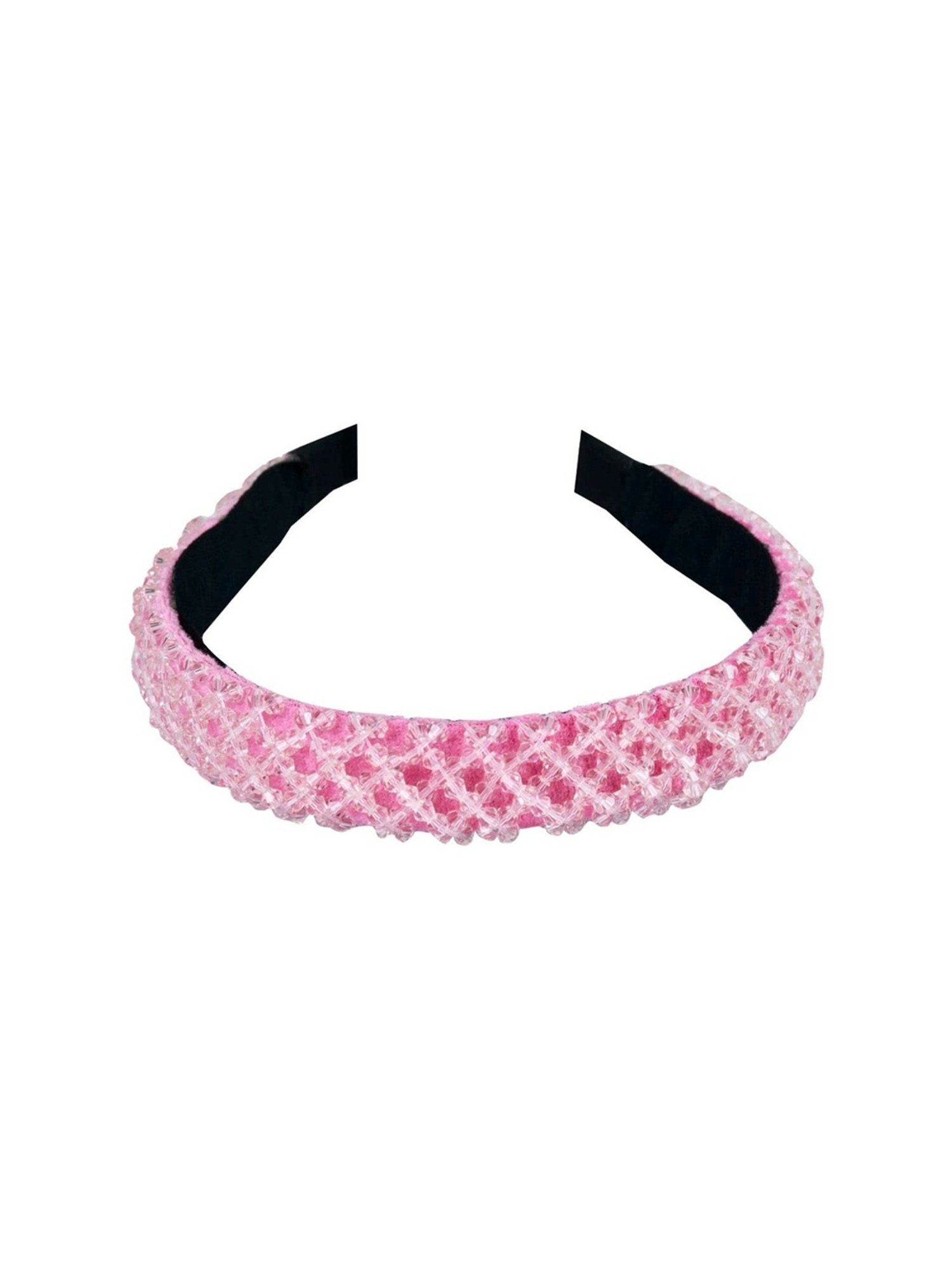 OOMPH Pink Crystal Studded Party Thick Hair Band