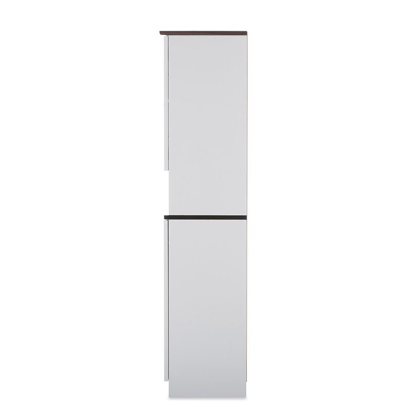 Lauren TwoTone and Buffet and Hutch Kitchen Cabinet White/Dark Brown - Baxton Studio