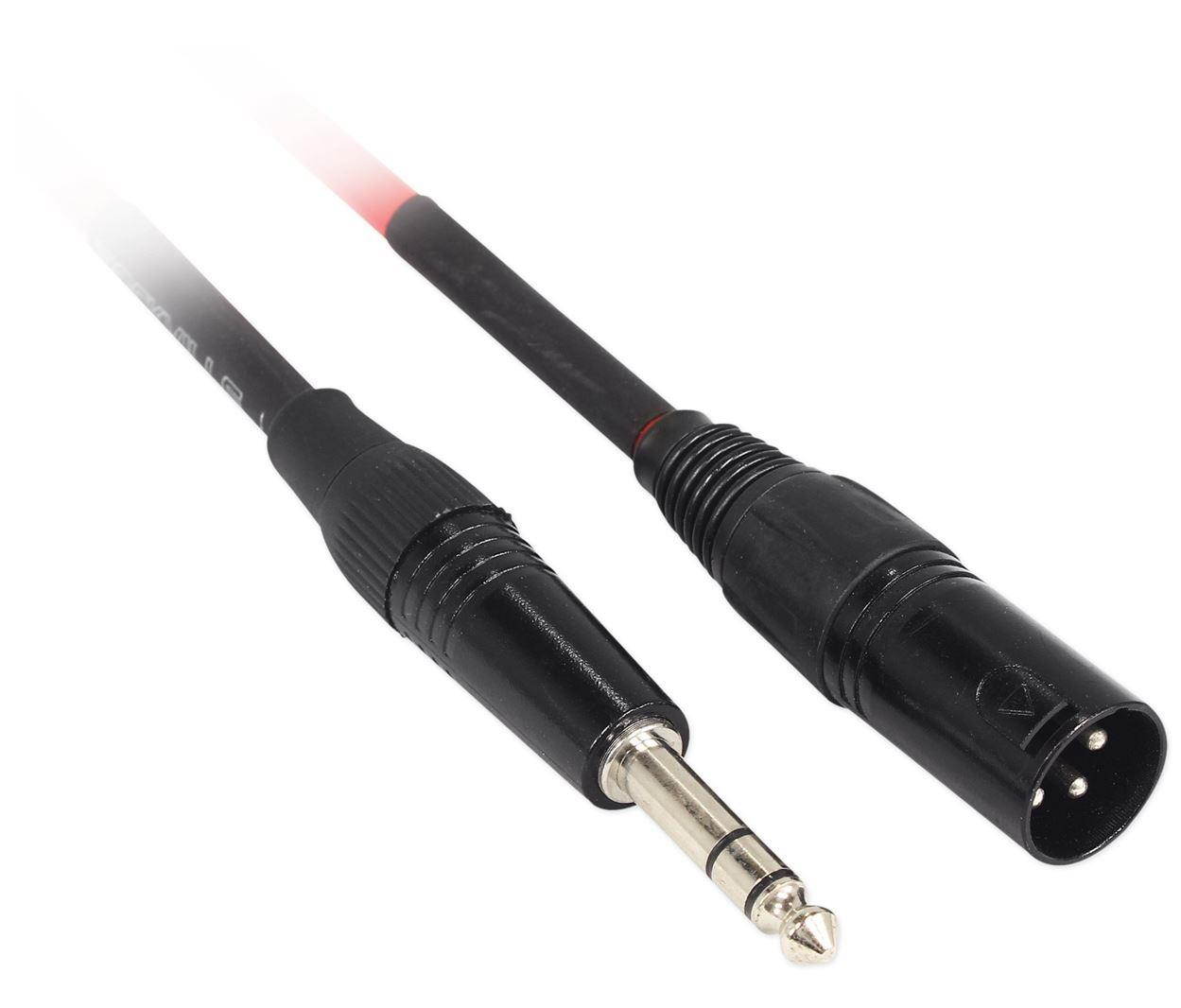 5 Rockville 1.5' Male REAN XLR to 1/4'' TRS Balanced Cable OFC (5 Colors)