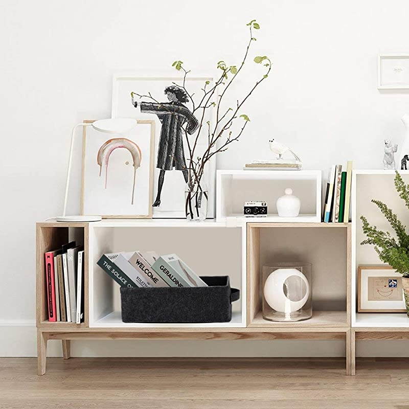 Gray Storage Baskets Narrow Storage Basket Organizer Storage Bins for Small Toys Keys Make Up Hair Cosmetic Drawer Home Decor Storage Basket Decorative Storage Bin