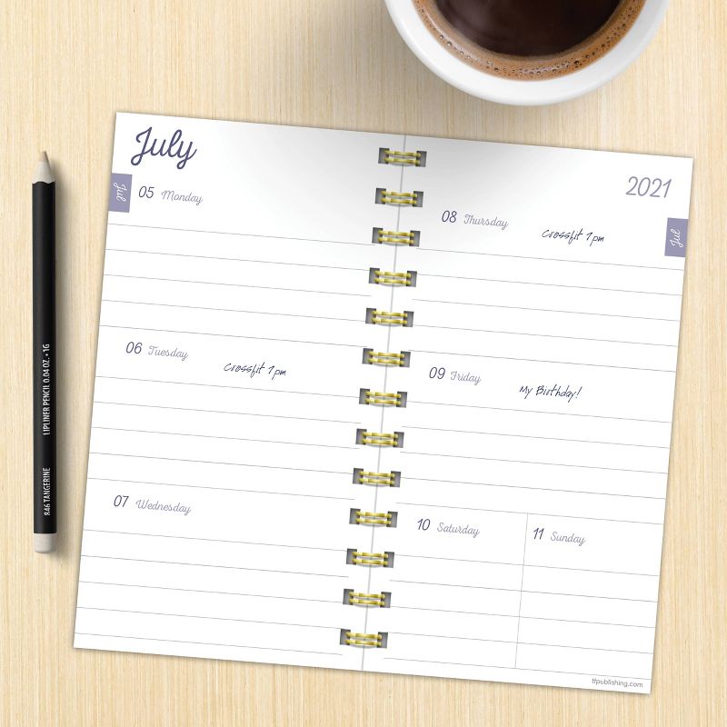 2021-22 Academic Planner 3.5" x 6" Falling Florals Small Daily/Weekly/Monthly - The Time Factory