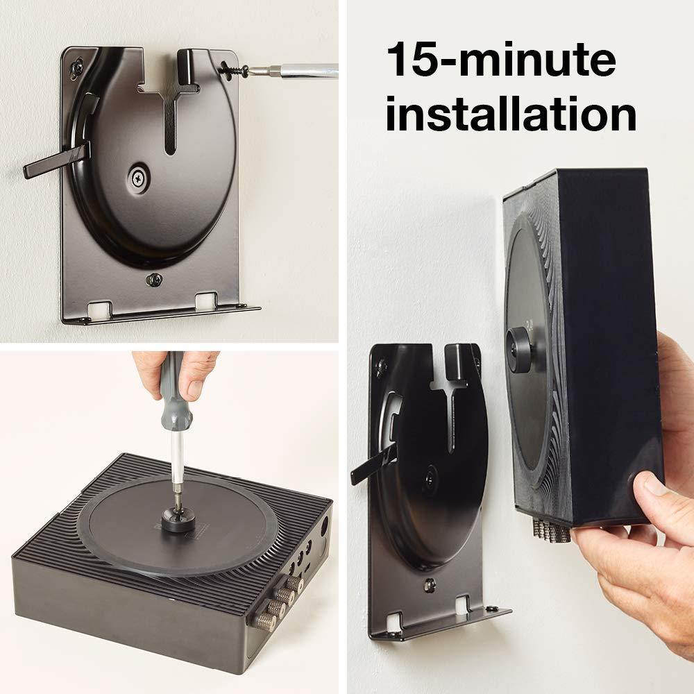 Sanus Wall Mount for Sonos Amp - Slim Black Design with Lockable Latch for Security - Low Profile Bracket Design Mounts in Any Orientation - Built-in Cable Management & Easy 15-Minute Install
