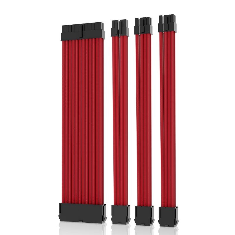 Graphics Card 6+2Pin 8Pin Male to Male Adapter Power Cable for Great Wall Dragon Module Power Supply with Net Cover,Black,about 58cm