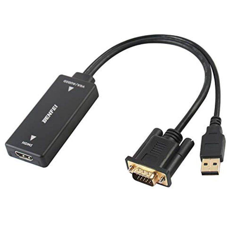 vga to hdmi, benfei vga input to hdmi ouput adapter with audio support and 1080p resolution