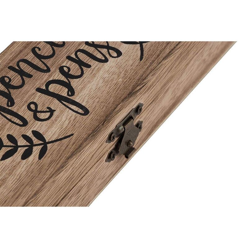 Juvale 2-Pack Classic Wooden Pen & Pencil Case Holder Organizer 8.3 x 1.5 in