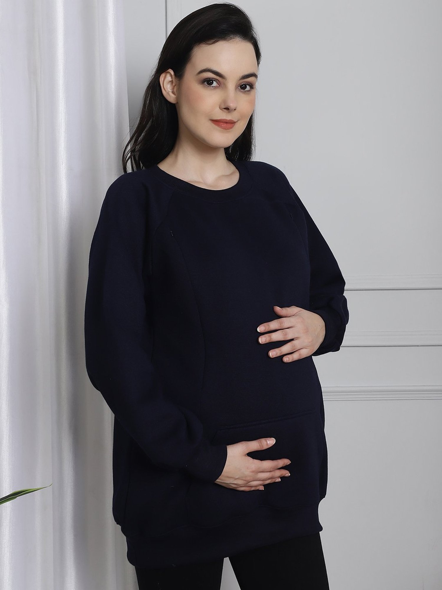 Secret Wish Navy Maternity Pullover