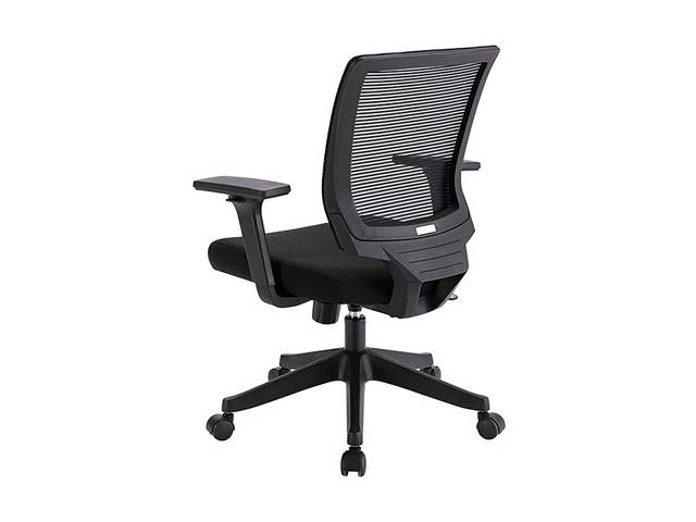 Qwork Ergonomic Mesh Task Chair Adjustable Height & Tilt for Comfort, Thick, Compact Seat Cushion, Smooth-Glide Wheels Office Chair