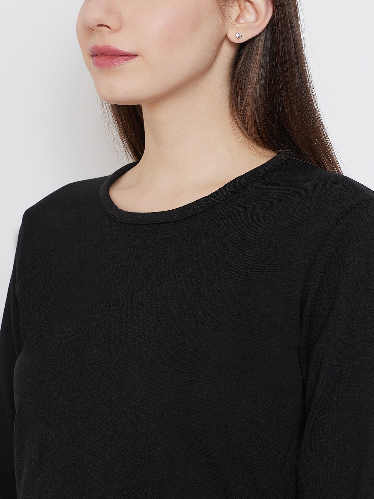 Belle Fille Black Full Sleeves Sweatshirt