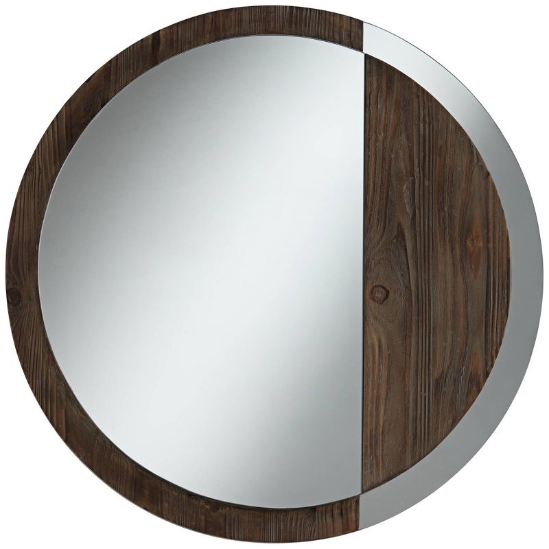 Uttermost Julimar Brown Wood 34" Round Wall Mirror