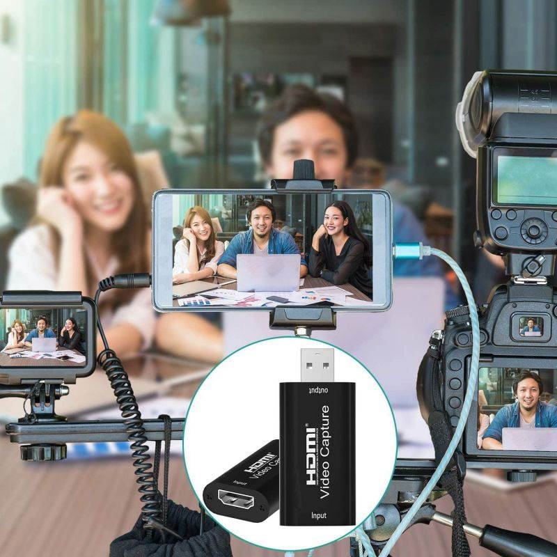 HDMI USB Audio Video Capture Cards, HDMI to USB Game Capture Card,Full HD 1080P Recording, Easily Connect DSLR, Camcorder, or Action Cam to PC or Mac for High Definition Acquisition, Live Broadcasting