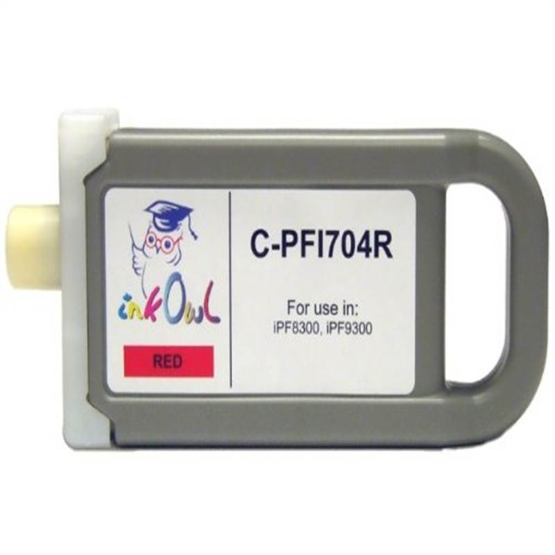 InkOwl Compatible Ink Cartridge Replacement for CANON PFI-704R (700ml, Red) for iPF8300, iPF9300 printers