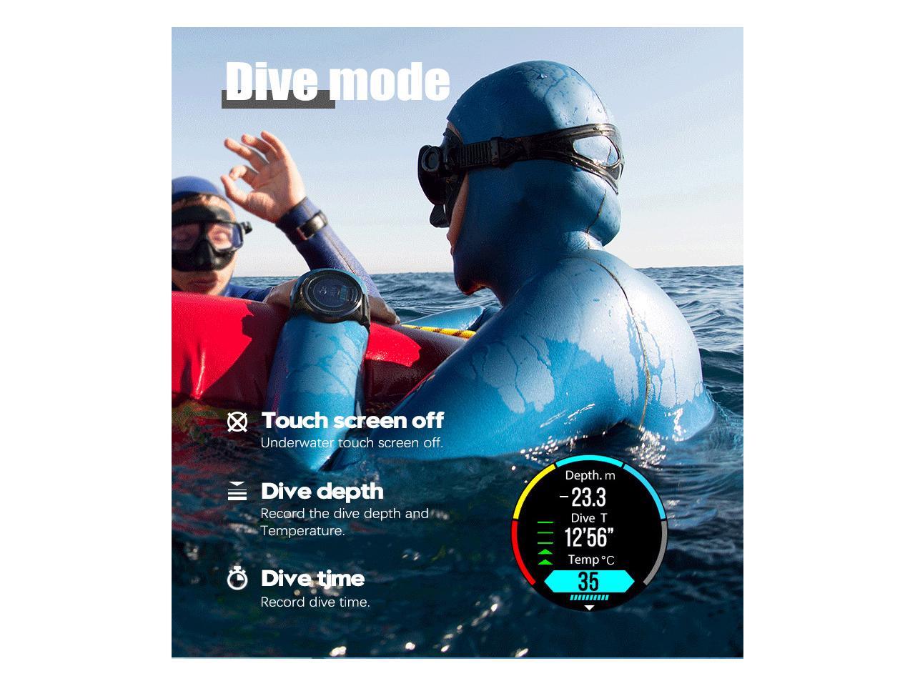 CUUWE Men's Outdoor Sport Digital Wrist Watch Multifunctional Smart Watch Swimming Military Army Watches Altimeter Barometer Compass Waterproof 50m