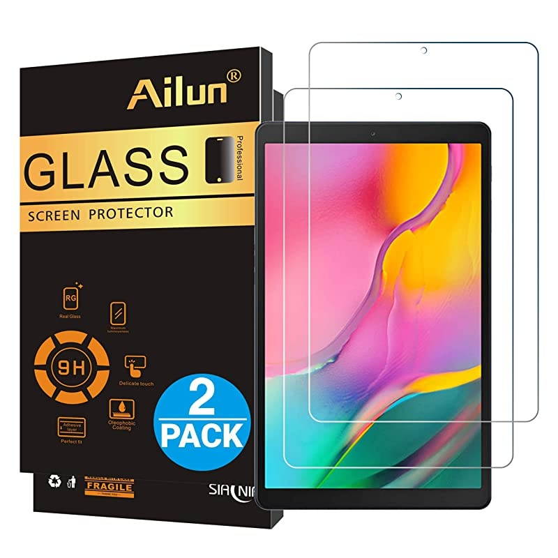 Screen Protector for Galaxy Tab A 10.1 2019 Release SM-T510/SM-T515 Only 2 Pack Tempered Glass 9H Hardness 2.5D Edge Ultra Clear Anti Scratch Case Friendly