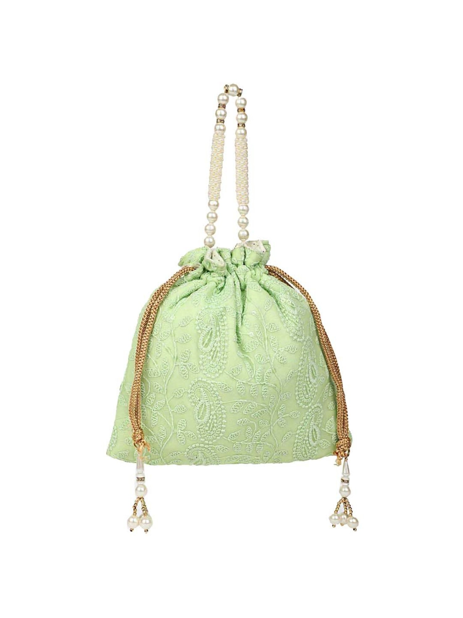 Aditi Wasan Green Fabric Potli