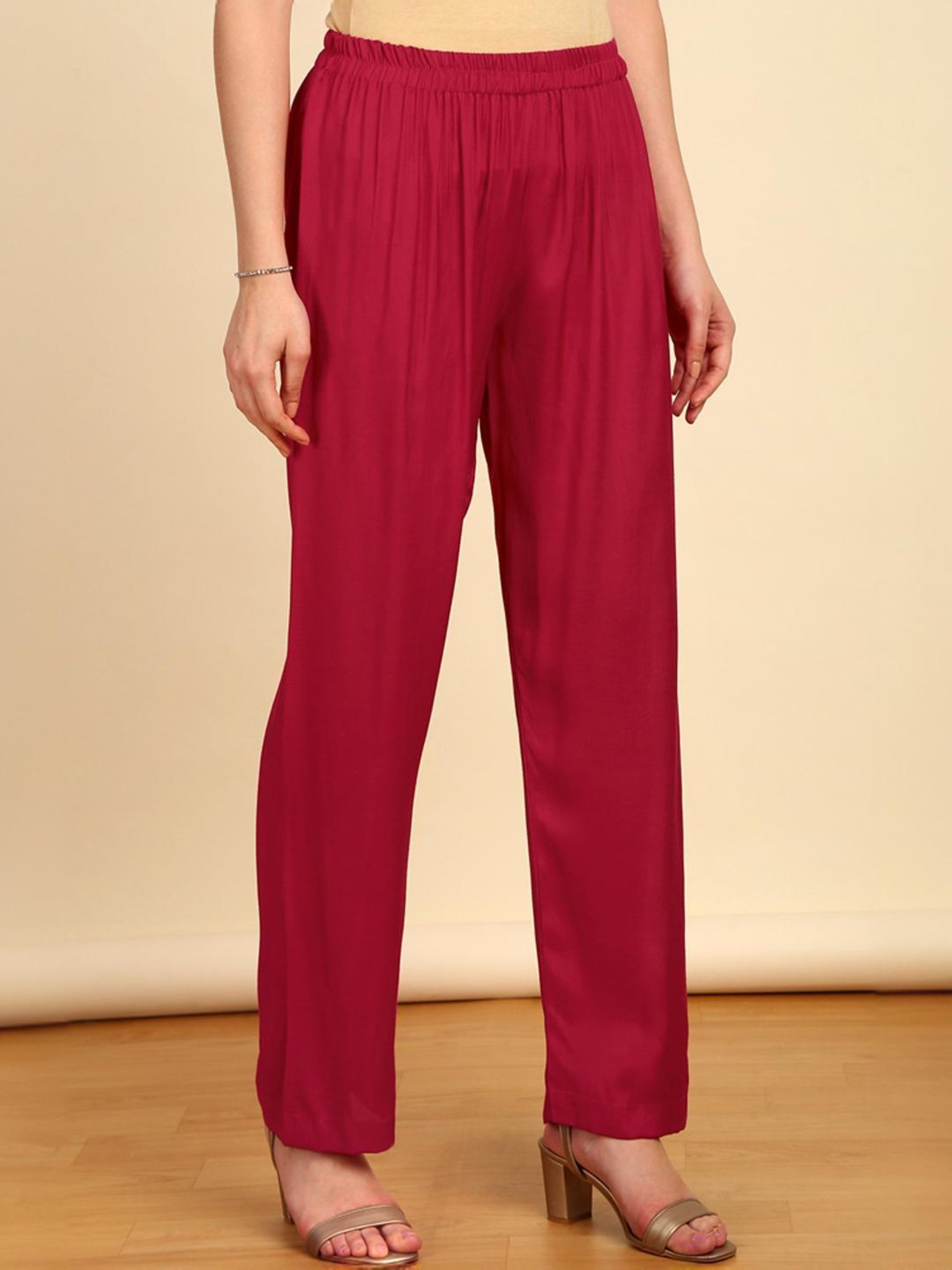 Soch Womens Magenta Crepe Unstitch Dress Material With Sequins