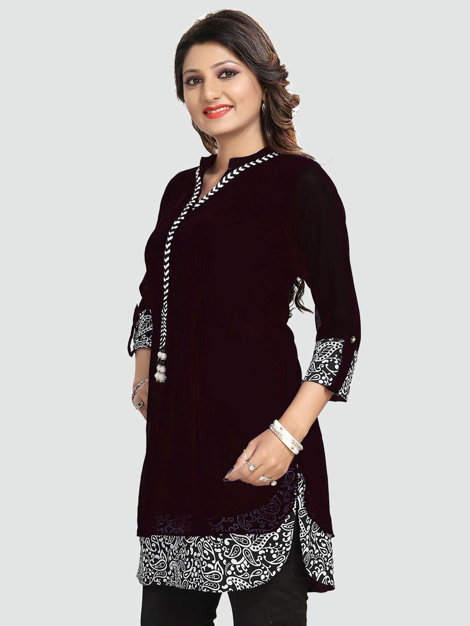 Saree Swarg Brown Embellished Tunic