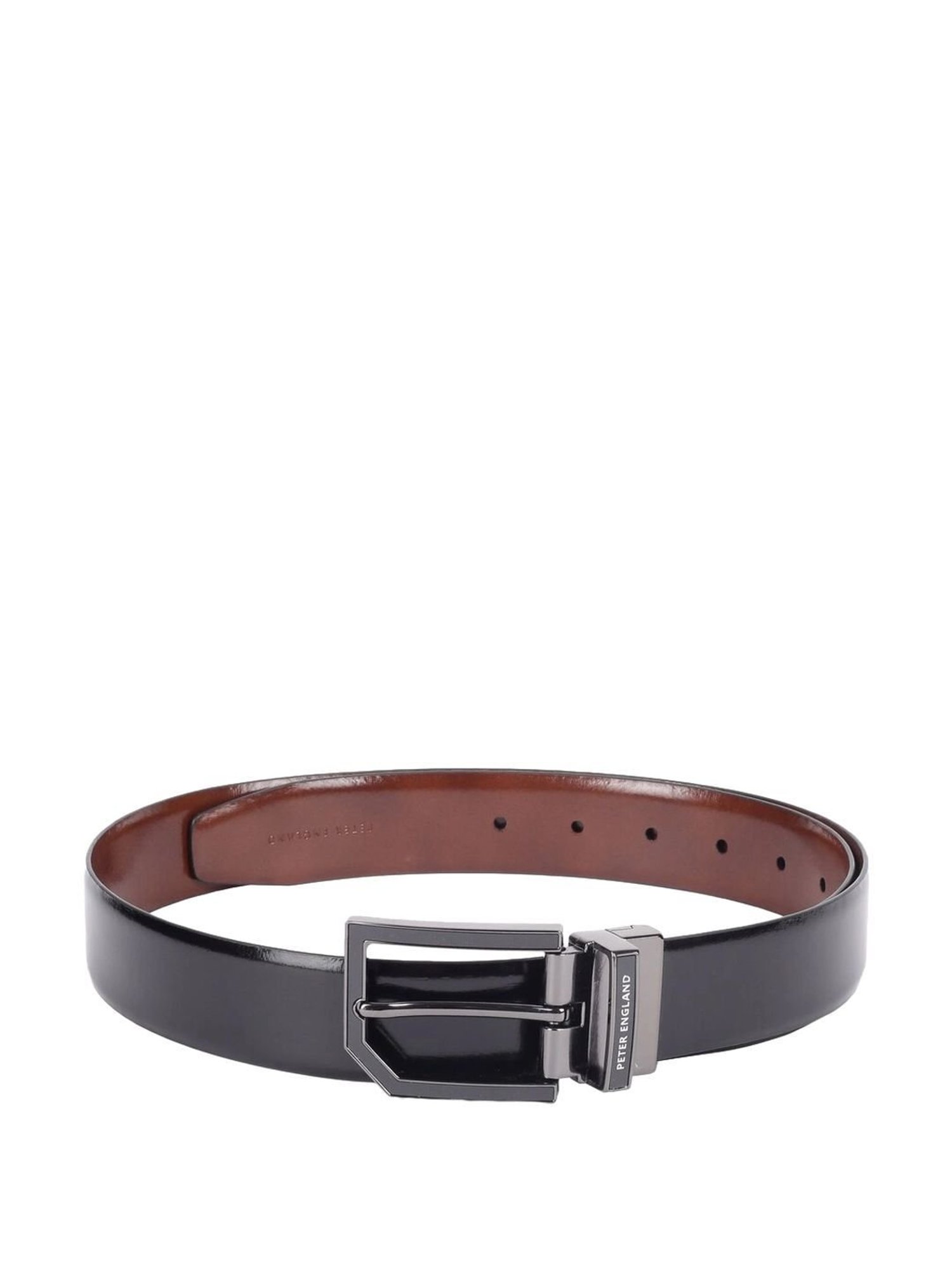 Peter England Black & Brown Leather Reversible Belt For Men