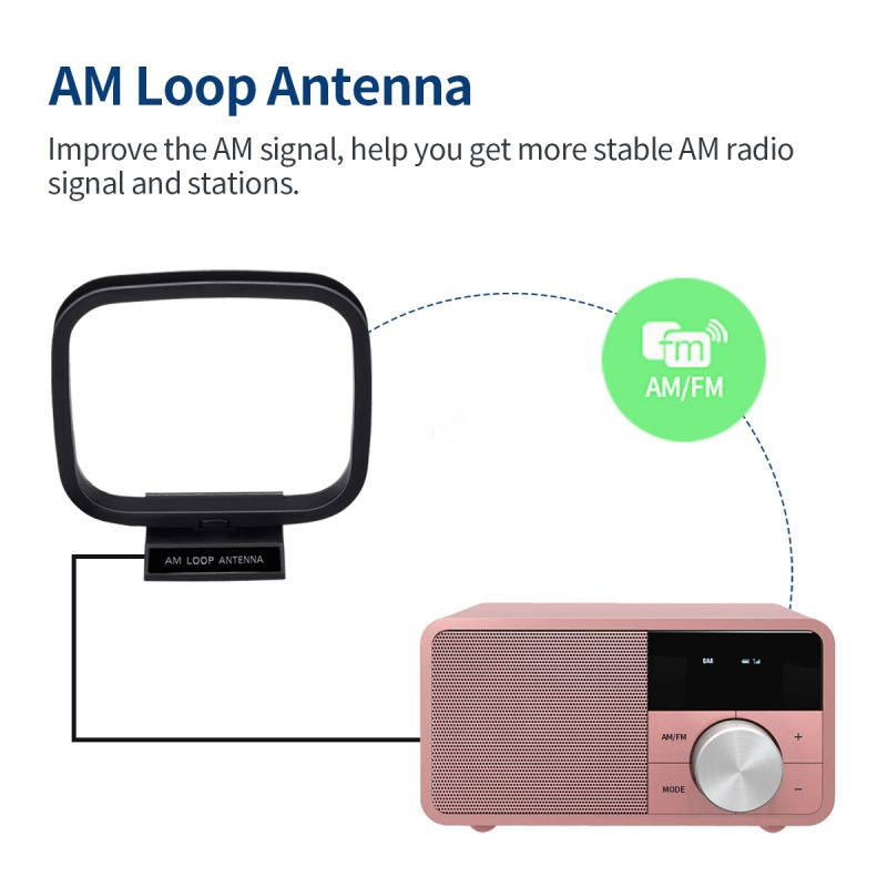 AM FM Loop Antenna 2 Pin Bare Wire Connector AM Antenna Cable Wire for Home Stereo Audio Receiver System Indoor