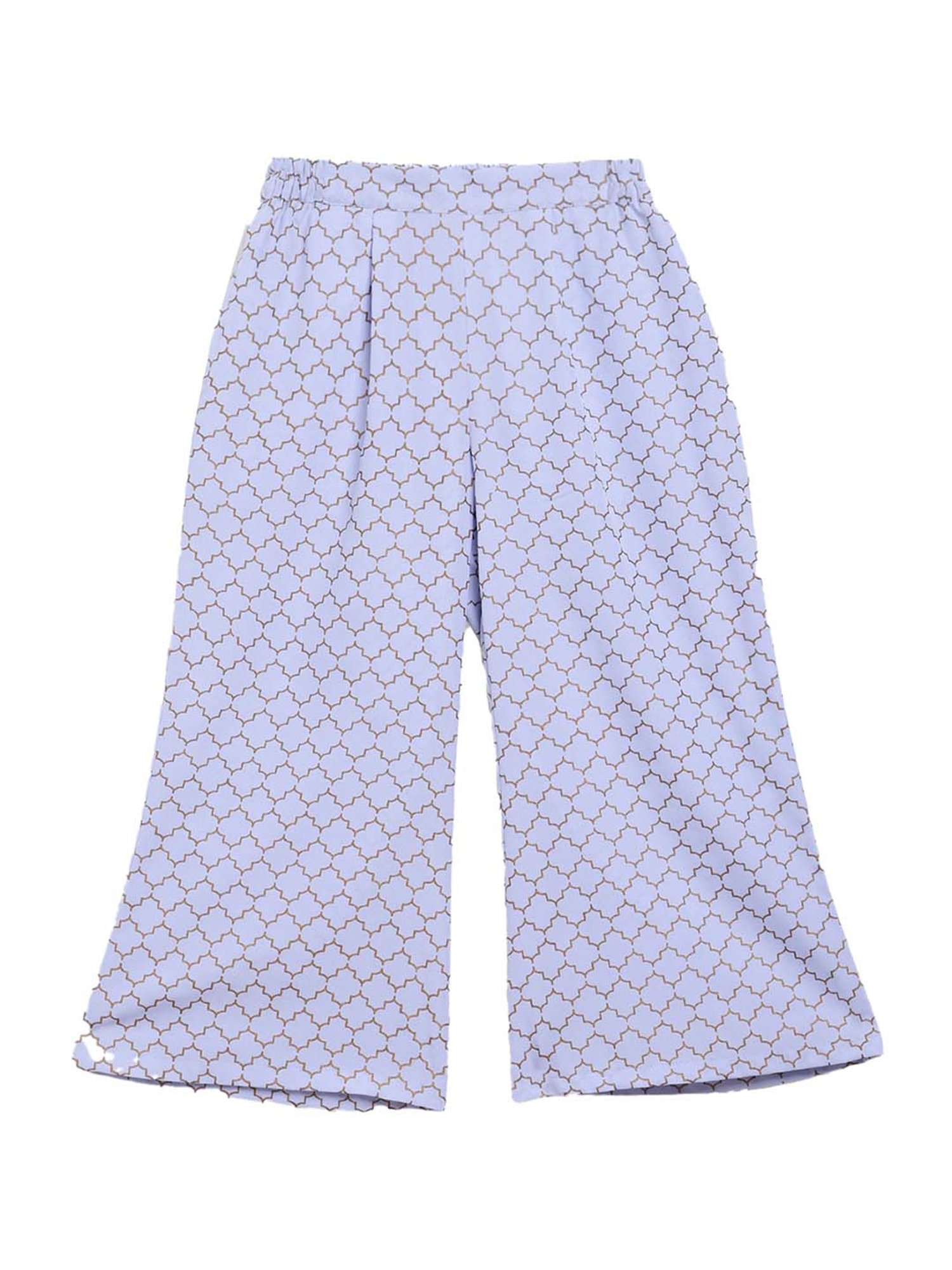 Ahalyaa Kids Blue Printed Kurta & Palazzos