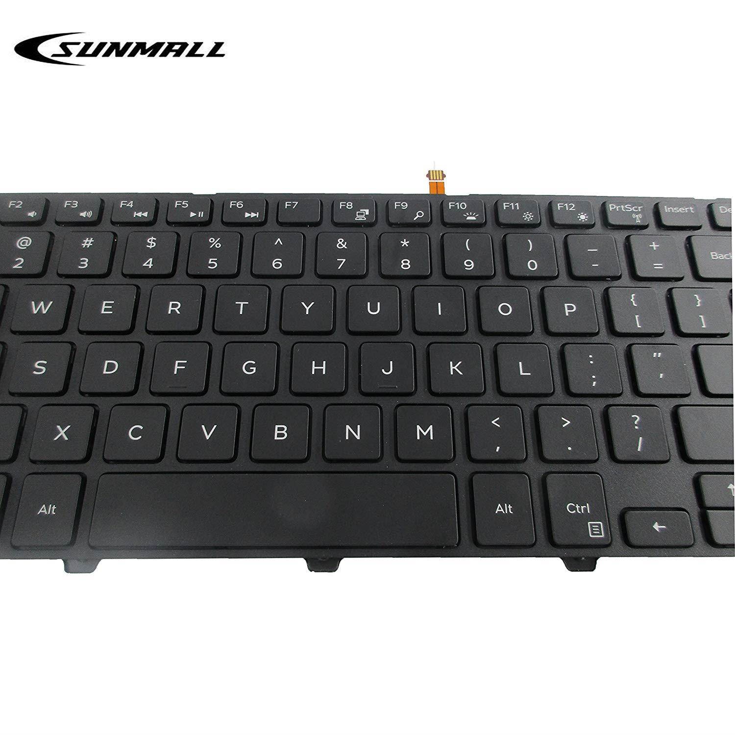 SUNMALL New laptop Notebook Replacement Keyboard with backlit for Dell Inspiron 15 3000 3541 3542 3552 5000 5547 Black US Layout(6 Months Warranty)