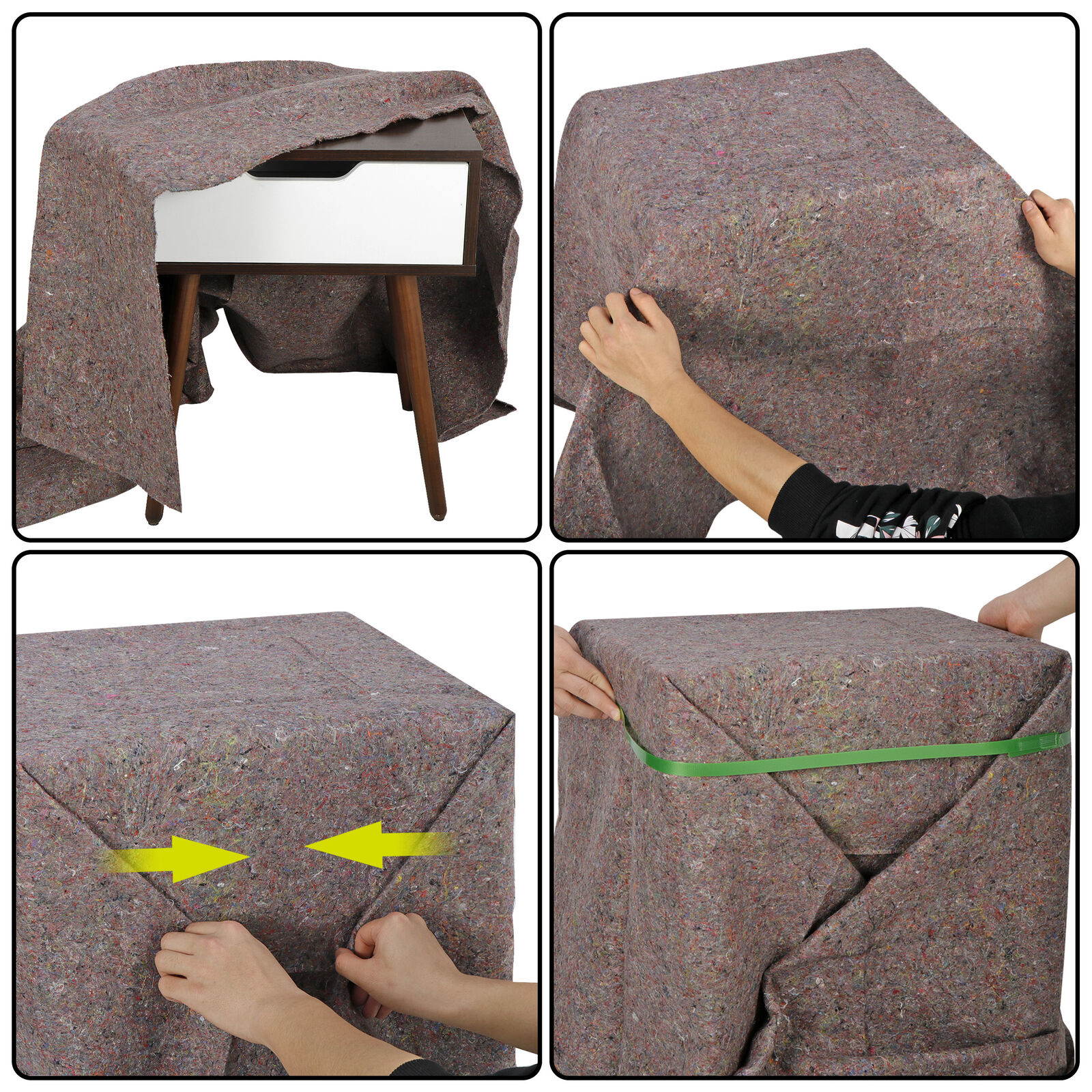 ZENY 12 Moving Blankets Heavy-duty Packing Blankets Professional Shipping Furniture Pads Grey Textile Skins 54 x 72"