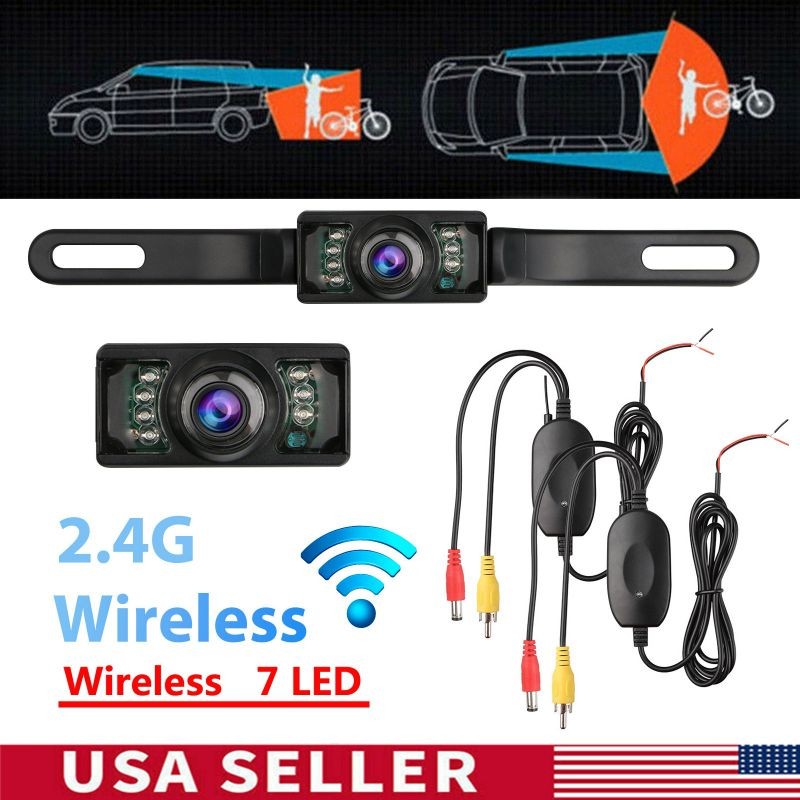 Wireless Car Backup Camera Rear View Parking Kit W/ 4.3" Monitor Night Vision