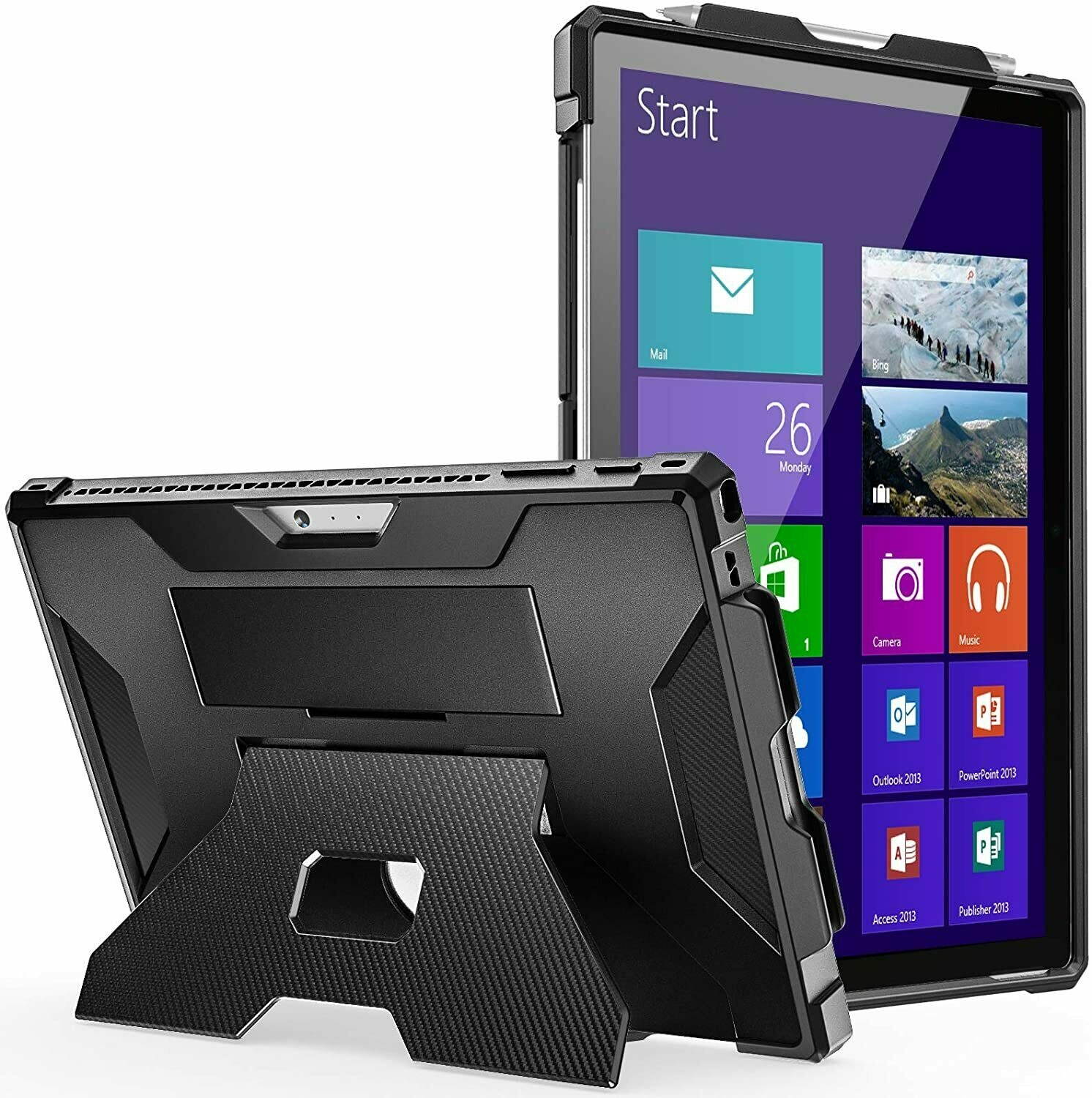 MoKo For Surface Pro 7/6/5/4/Pro LTE Rugged Case Cover + Kickstand + Pen Holder