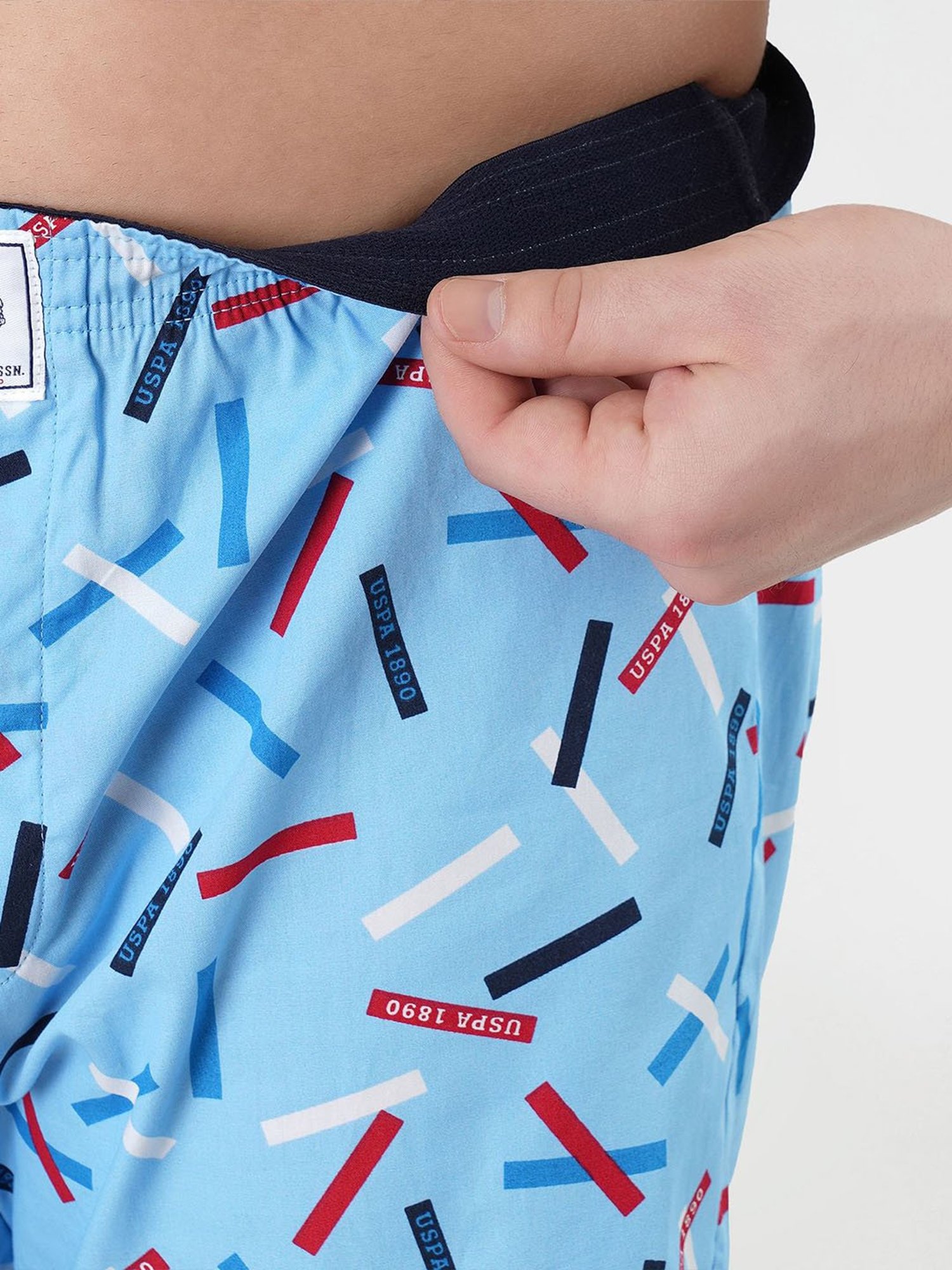 U.S. Polo Assn. Sky Blue Printed Cotton Boxers