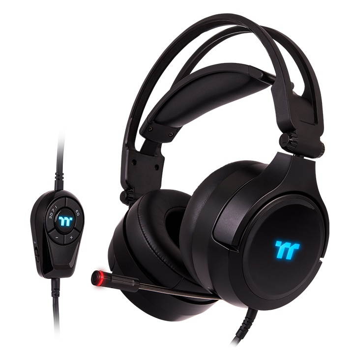 Thermaltake Tt RIING Pro RGB Virtual 3D 7.1 Surround Sound Gaming Headset, omni-directional microphone, 16.8M RGB color illumination and five lighting effects (GHT-RPR-DIECBK-29)