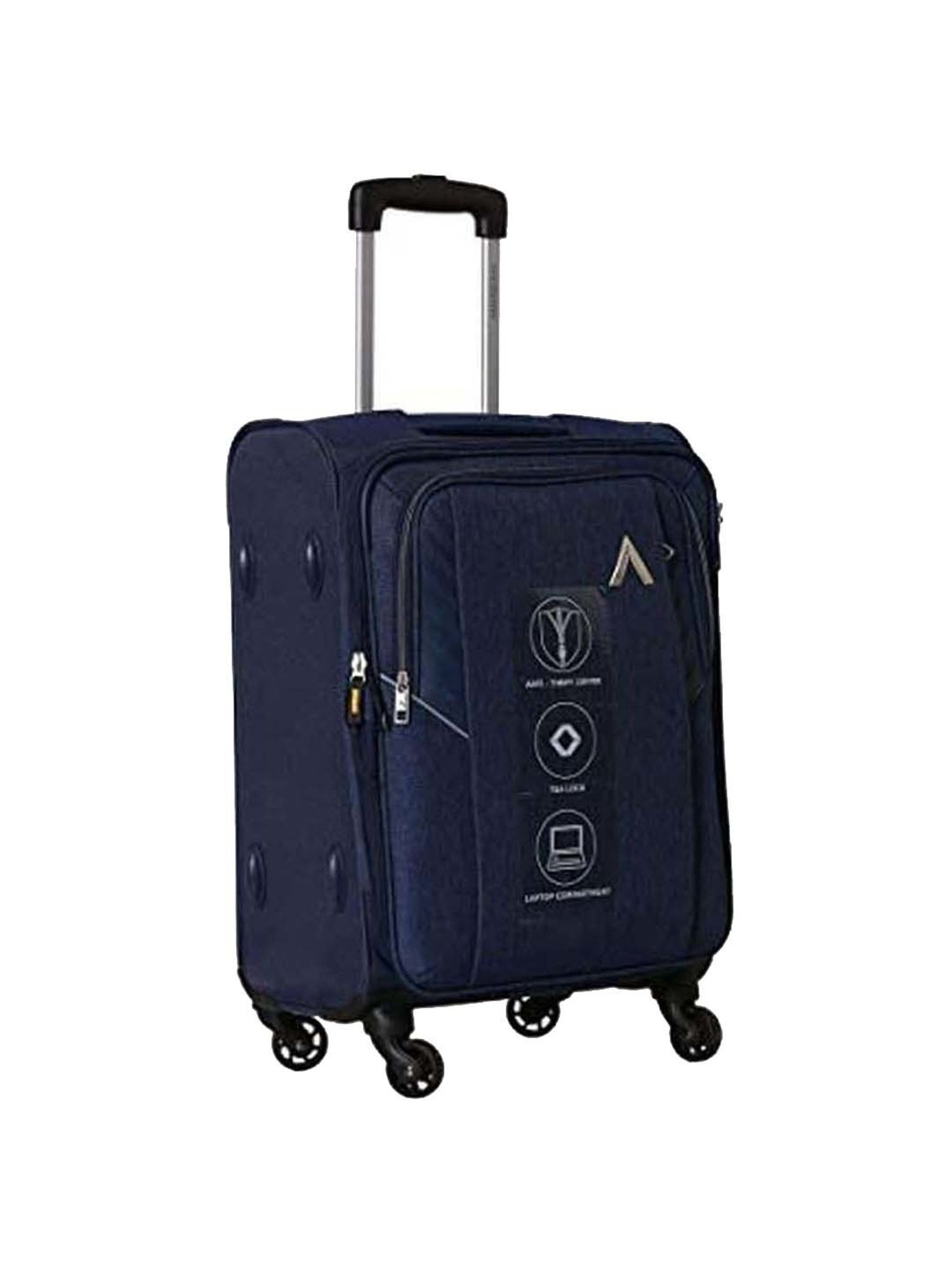 Aristocrat Octavia Navy Solid Soft Cabin Trolley Bag - 39 cm
