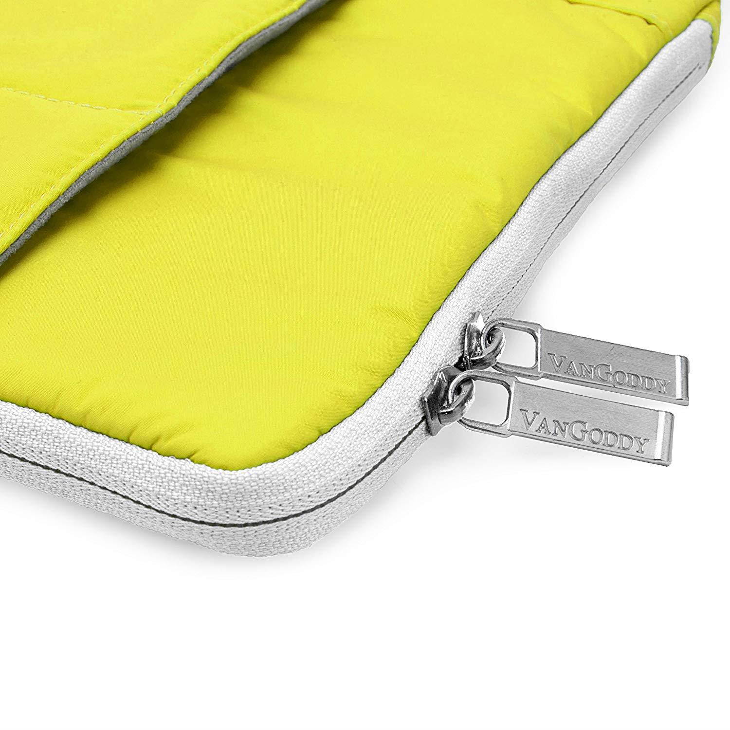 Pillow Zippered Sheen Quilted Sleeve [GRN] For Huawei MediaPad 10.1-inch/iBall Slide 10.1/Impecca DVP 9-inch + Earbuds