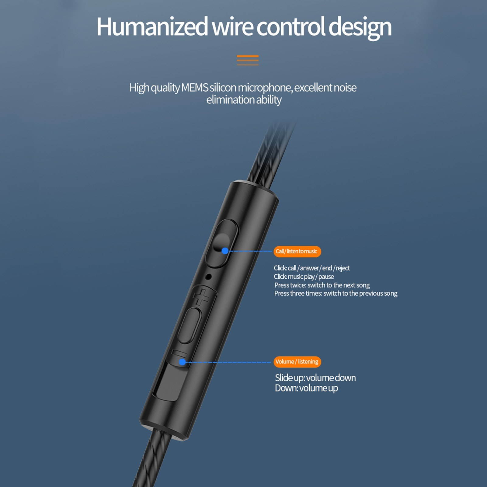 A4 Wired Earphone Dual Driver 3.5mm Port Bass Stereo In-Ear Sports Waterproof Earphone (Four-loudspeaker version)