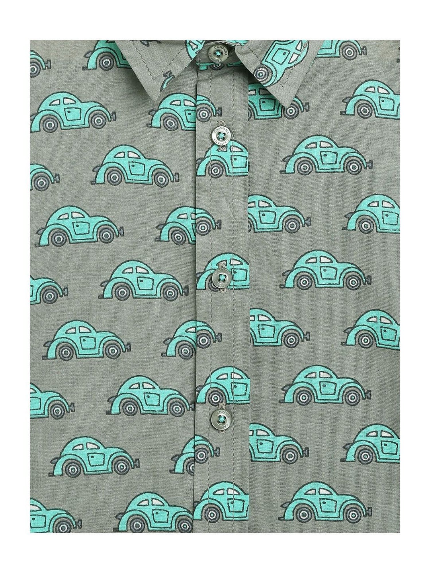 Campana Kids Grey Printed Shirt
