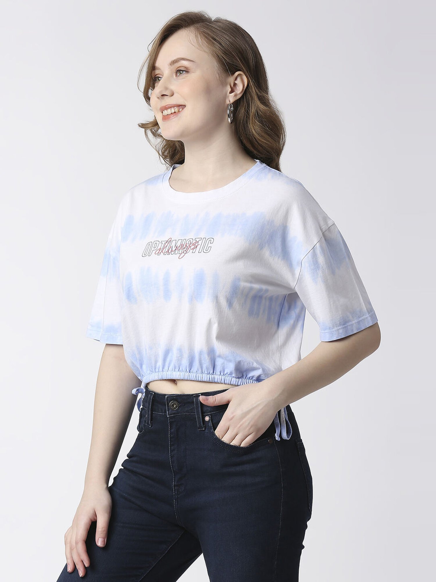 Pepe Jeans Blue Cotton Tie & Dye T-Shirt