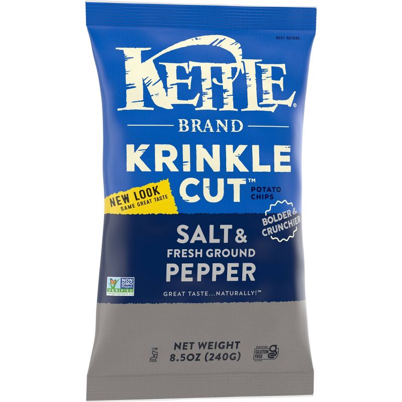 Kettle Krinkle Cut Salt & Fresh Ground Pepper Potato Chips - 8.5oz