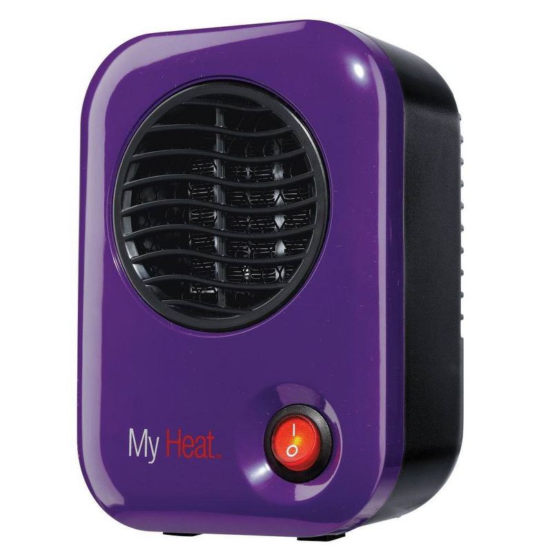Lasko 106 MyHeat Small Portable Personal Electric 200 Watt Ceramic Space Heater for Office Desk and Home, Purple