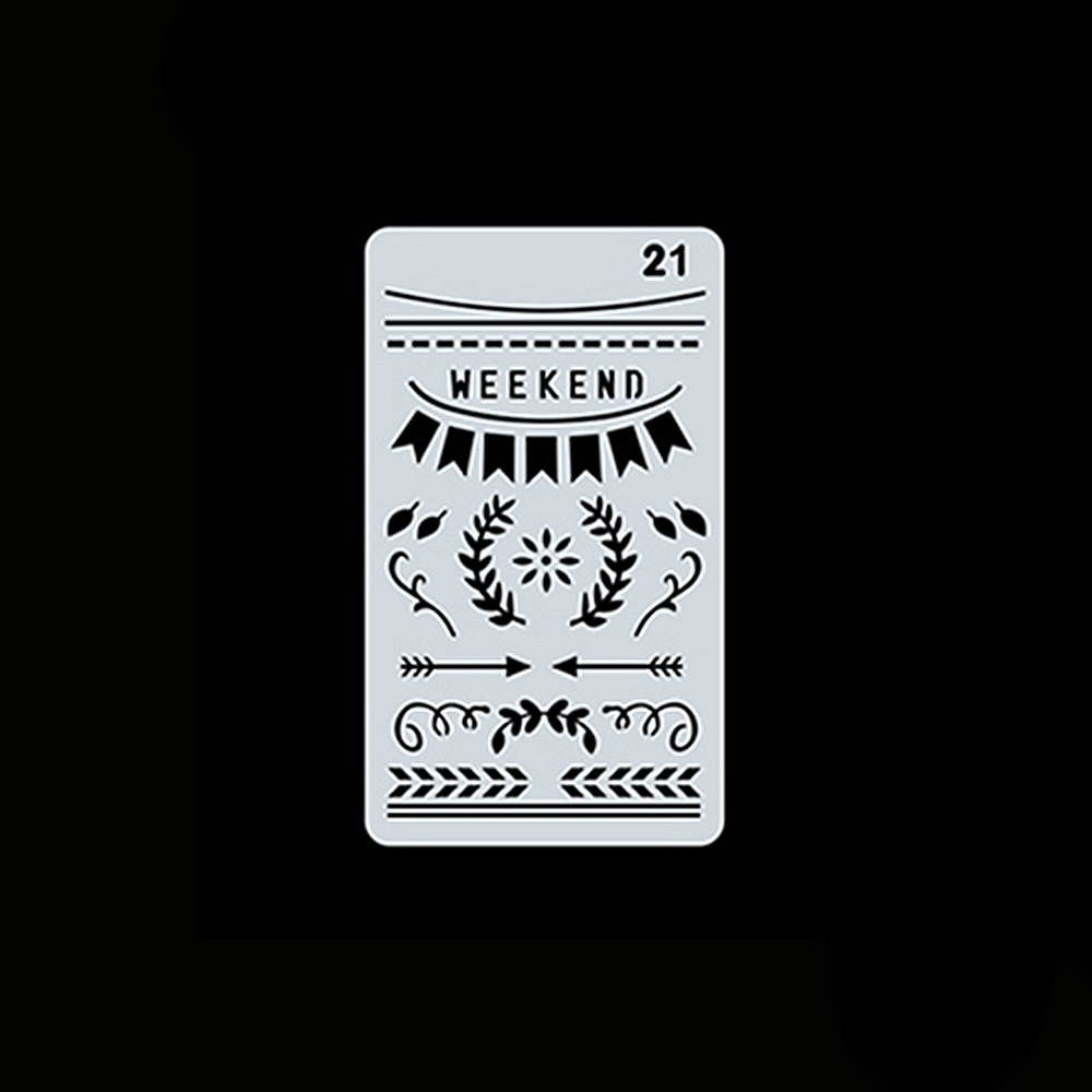 1pc Drawing Stencils Hollow Out Design PET Material Template Reusable for Children Students DIY Painting Craft Notebook Diary Scrapbooking Photo Album Card Journal Decoration