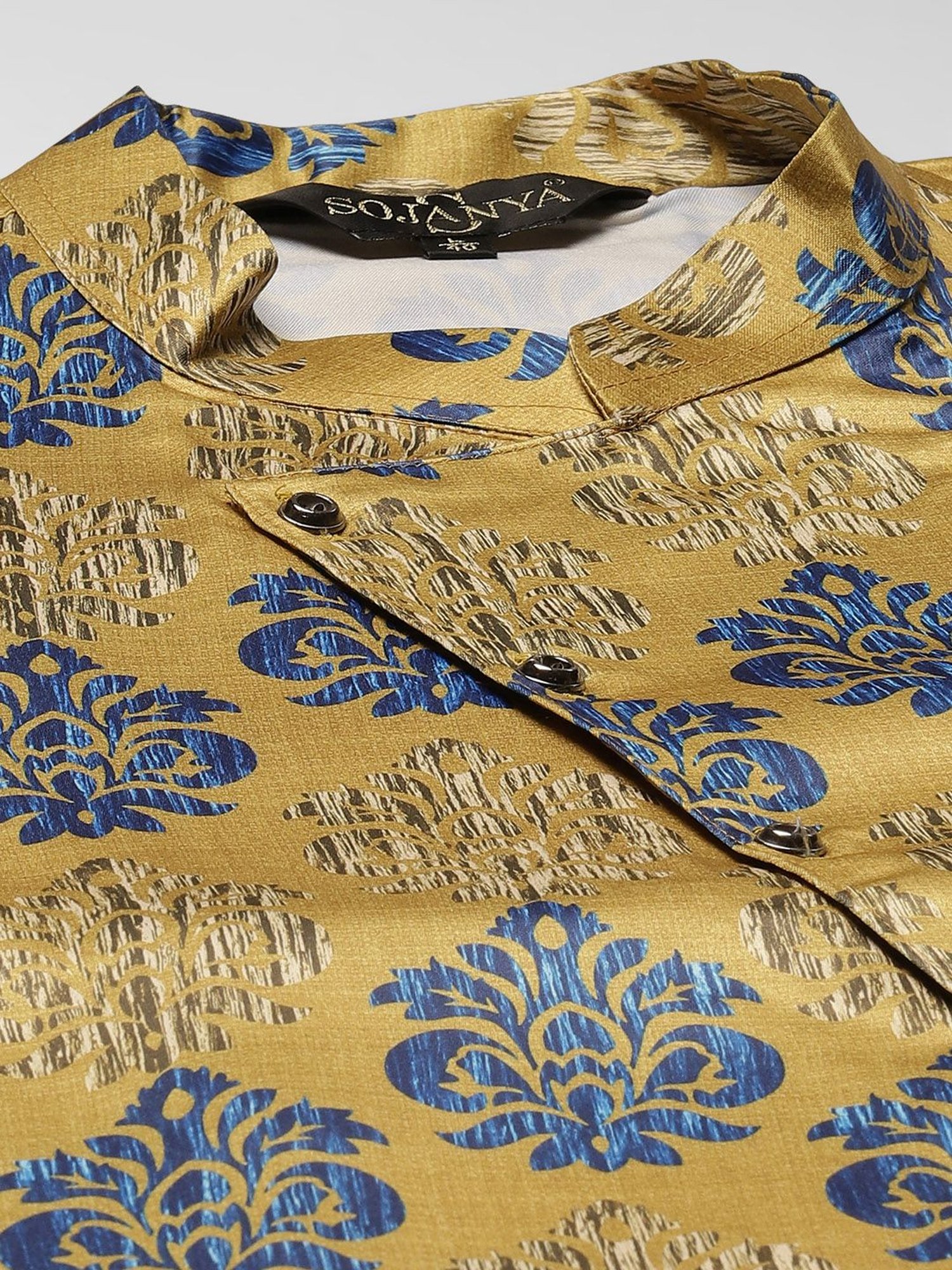 Sojanya Cream Regular Fit Printed Kurta Set With Jacket