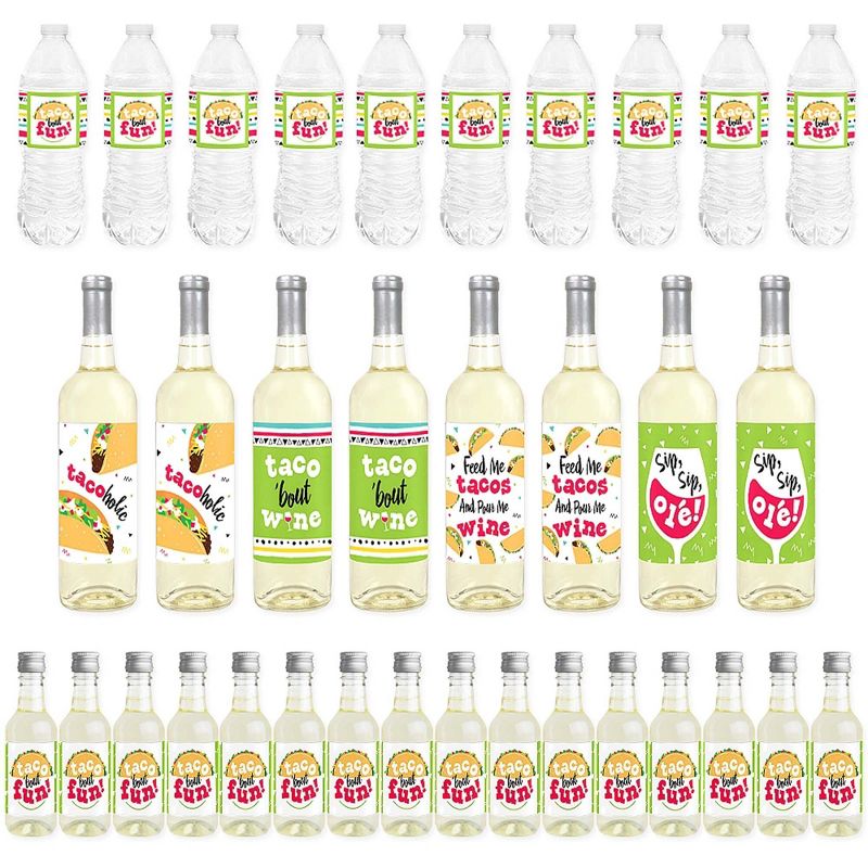 Big Dot of Happiness Taco 'Bout Fun - Mexican Fiesta Decorations - Beverage Bar Kit - 34 Pieces