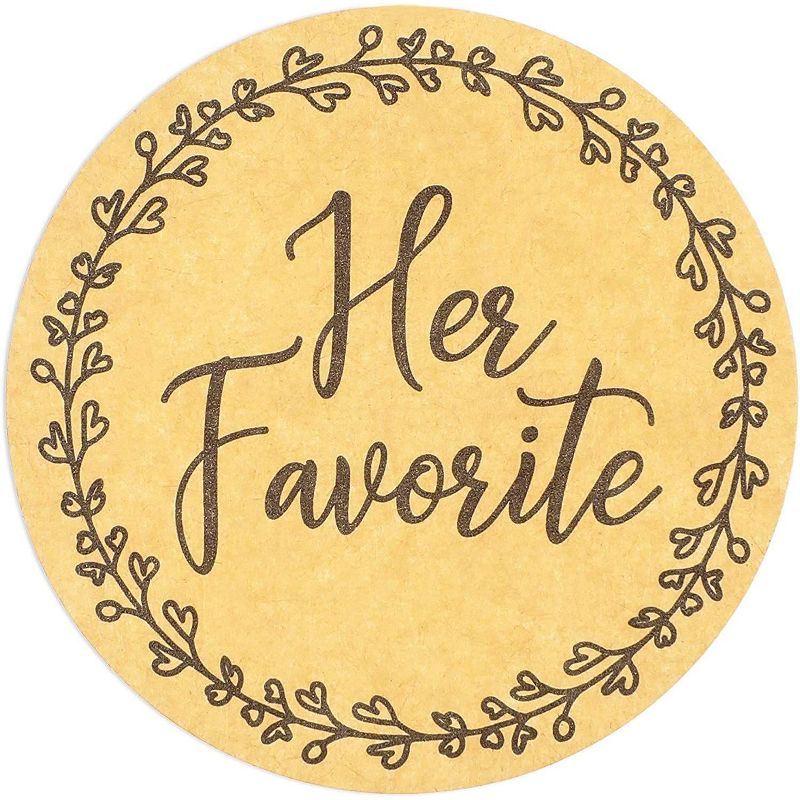 Pipilo Press 1000-Pack His Favorite Her Favorite Rustic Stickers for Wedding Decorations (1.5 in)