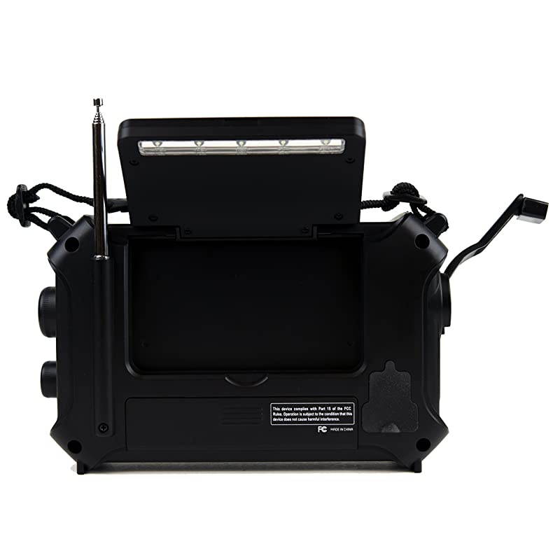 KA700 Bluetooth Emergency Hand Crank Dynamo amp Solar Powered AM FM Weather NOAA Band Radio with Recorder and MP3 Player Rugged Design for Hiking Camping Construction Sites Etc Black