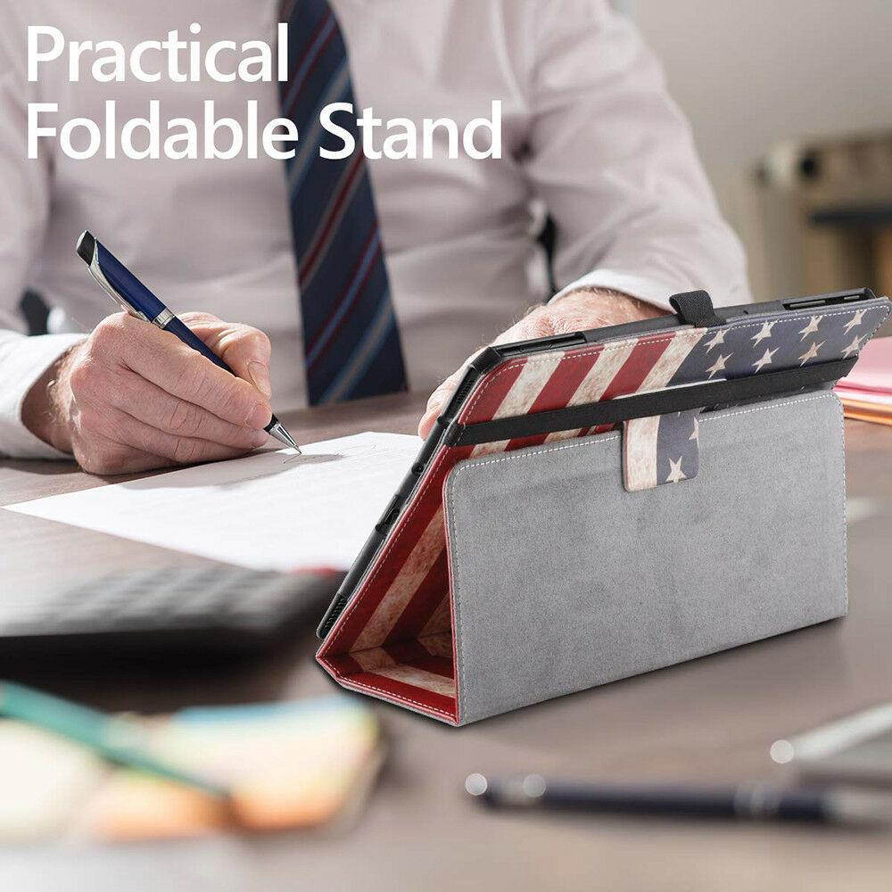Galaxy Tab S4 10.5 Tablet Case,Poetic [SlimFolio] Leather Cover American Flag