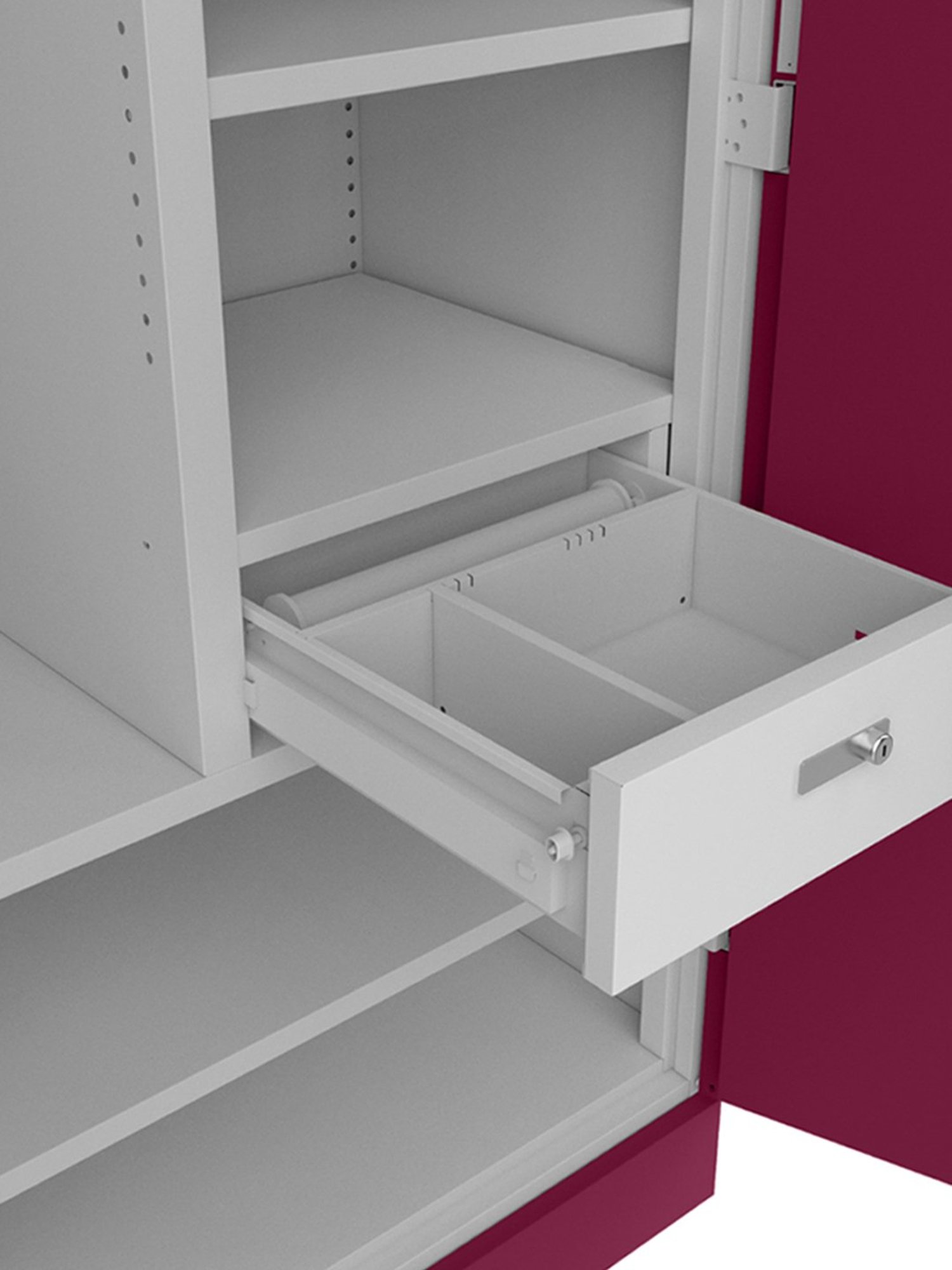 Godrej Interio Auraline  Women Basic 2-Door Almirah, Textured Berry (1-Year Warranty, 1 Drawer)