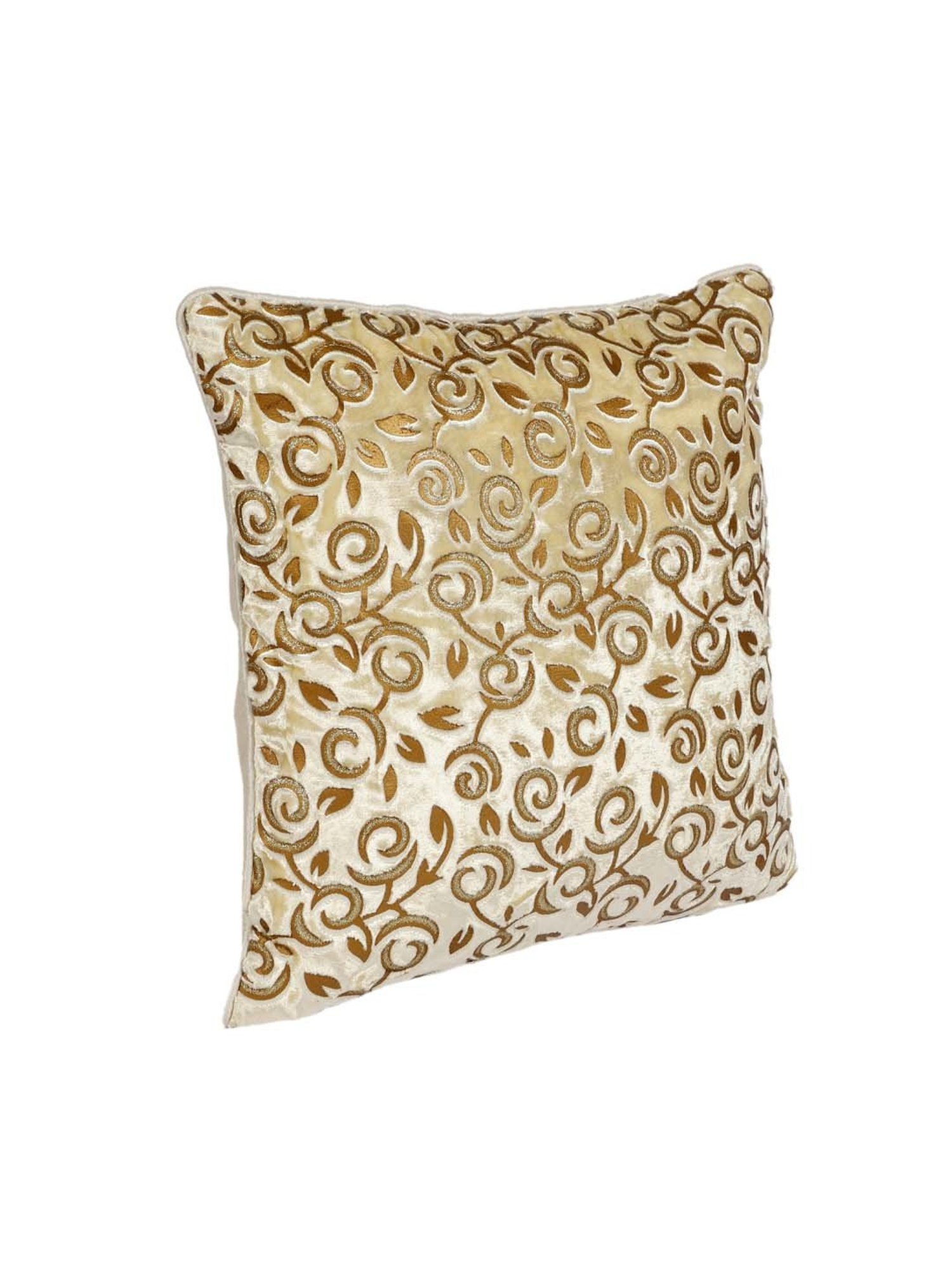 MFD HOME Furnishing Beige Velvet Cushion Cover - Set of 2
