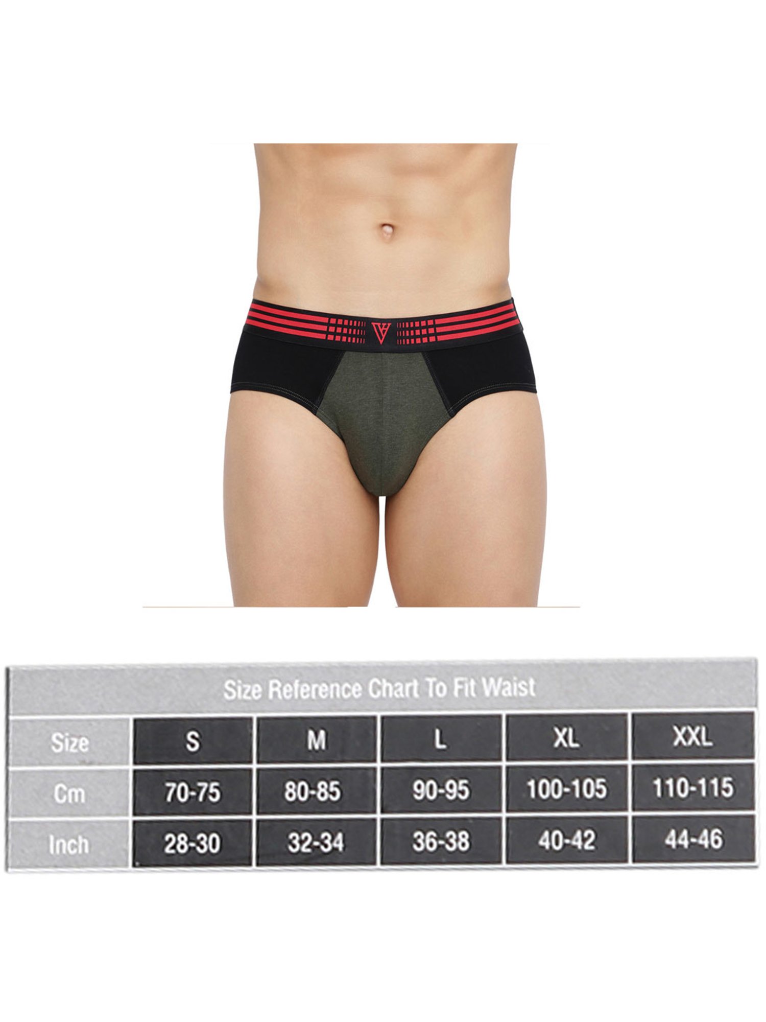 Van Heusen Regular Fit Anti Bacterial Colour Fresh Solid Briefs - Grey Melange W Dark Navy