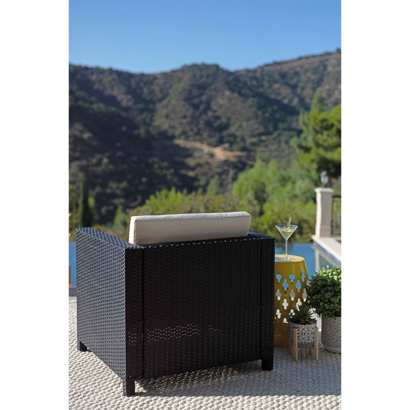 Alicia 4pc Outdoor Squared Wicker Sofa Set - Black - Coaster