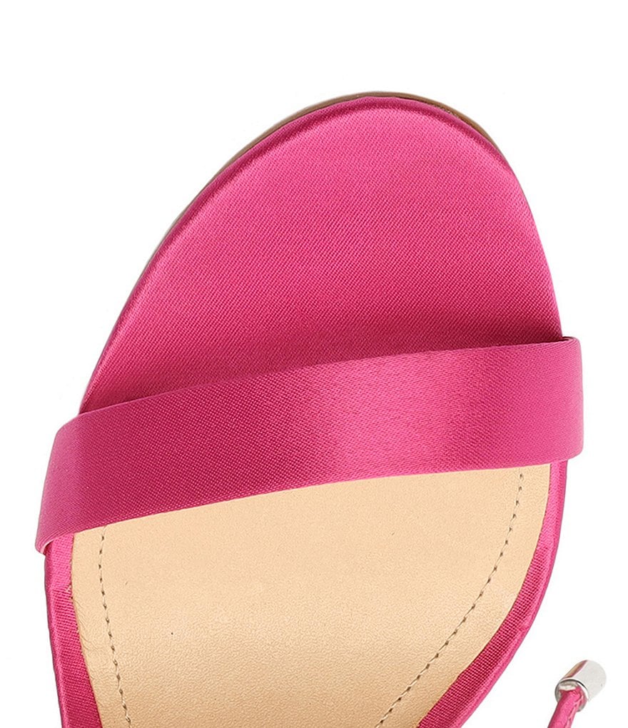 Schutz Islah Satin Rhinestone Ankle Tie Dress Sandals