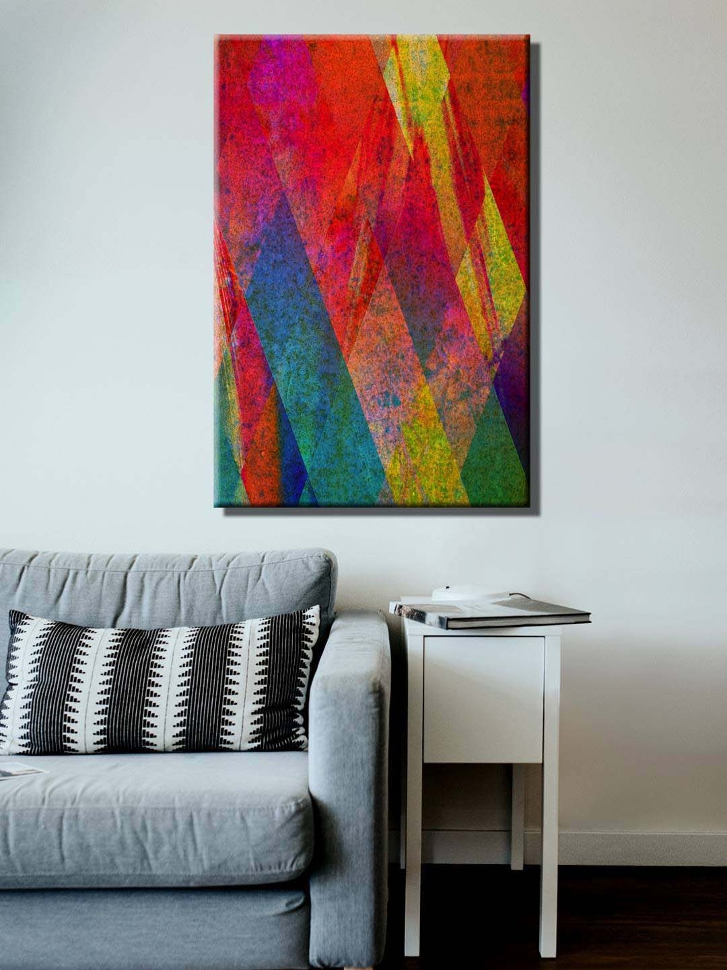 999store Red & Yellow Canvas Abstract Painting