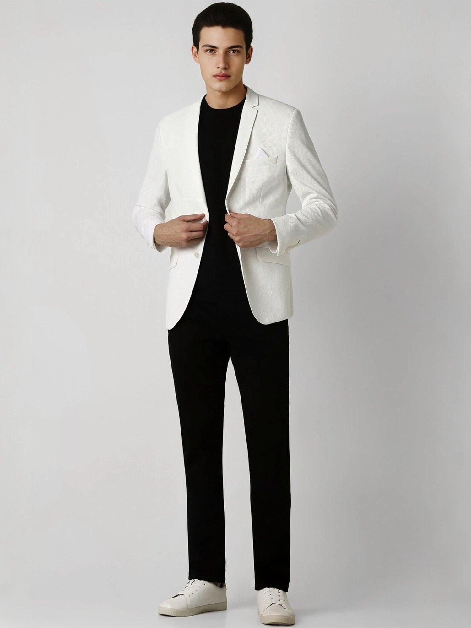 Louis Philippe Light Blue Regular Fit Blazer