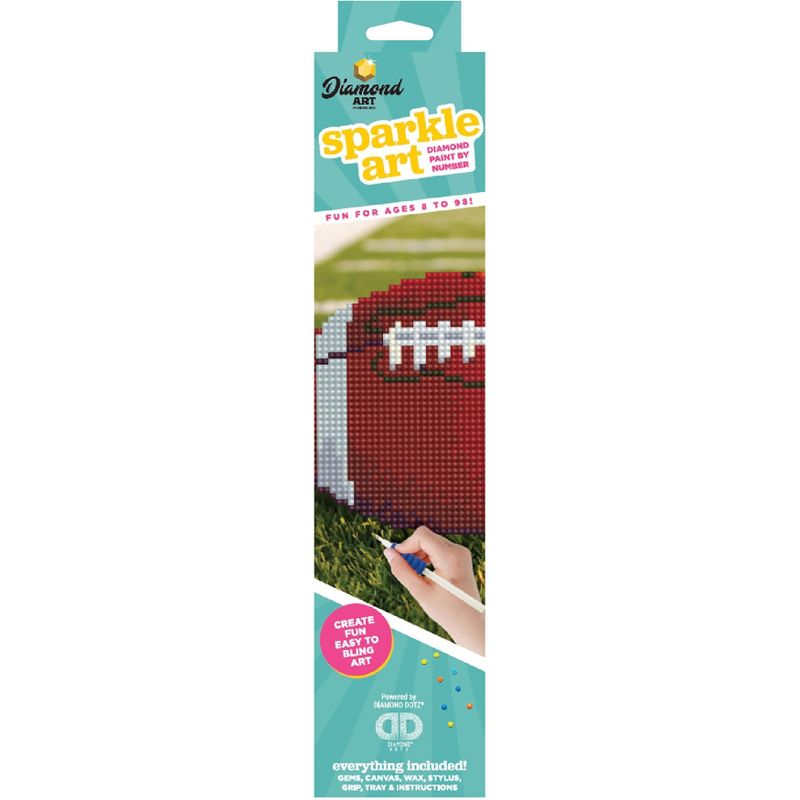 Leisure Arts Sparkle Art Diamond Paint Kit 10.63"X10.63"-Football